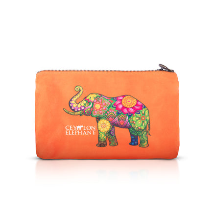 Ceylon Elephant Orange A Small Velvet Wellness Bag