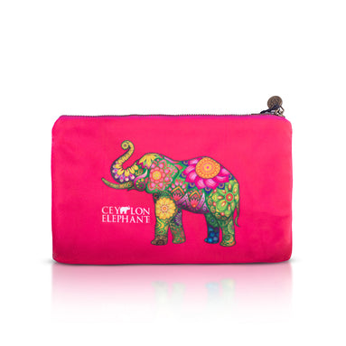 Ceylon Elephant Pink A Small Velvet Wellness Bag