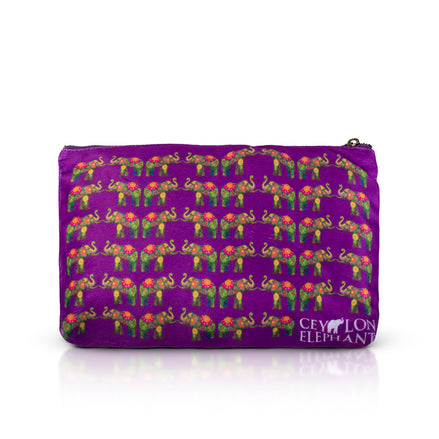 Ceylon Elephant Purple B Large Velvet Wellness Bag