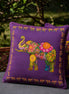 Ceylon Elephant  Purple 24"x24" Velvet Cushion Cover