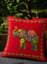 Ceylon Elephant  Red 24"x24" Velvet Cushion Cover