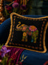 Ceylon Elephant- Black 18"x18" Royal Cushion Cover