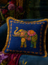 Ceylon Elephant - Blue 18"x18" Royal Cushion Cover