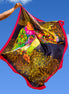 Silk Scarf  Ceylon Elephant Printed - Black - 100cmX100cm