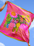 Silk Scarf  Ceylon Elephant Printed - Pink - 100cmX100cm