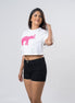 Ladie's Single Jersey Crop Top - White