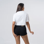 Ladie's Single Jersey Crop Top - White