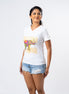 Ladie's  Multitude Printed V-Neck - White